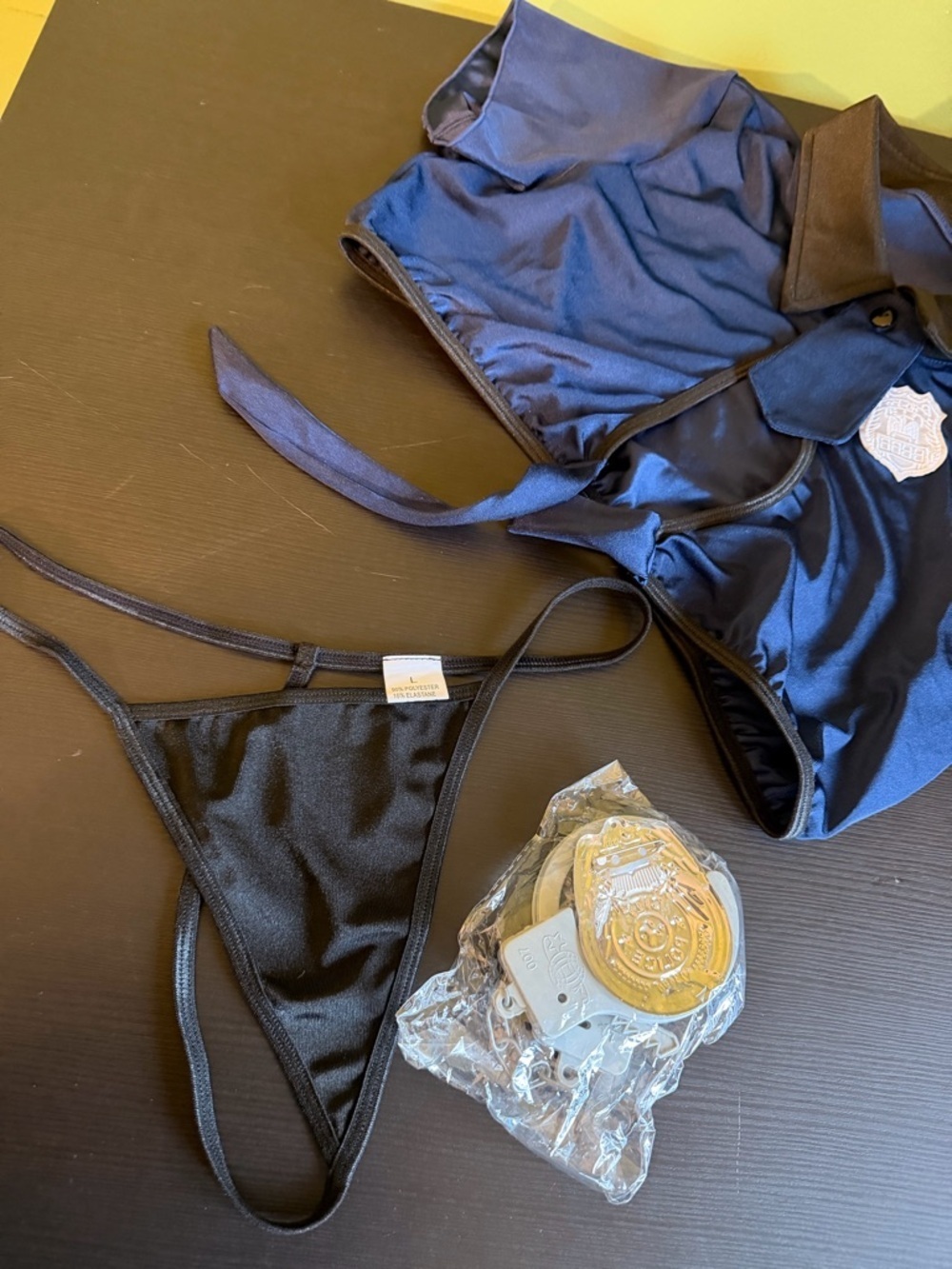 SHEIN Navy Blue Two-Piece Tie Front Crop Top and Mini Skirt Set - Picture 7 of 10